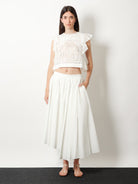 Self-Portrait Asymmetrical cotton skirt - White