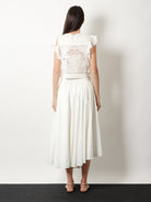 Self-Portrait Asymmetrical cotton skirt - White