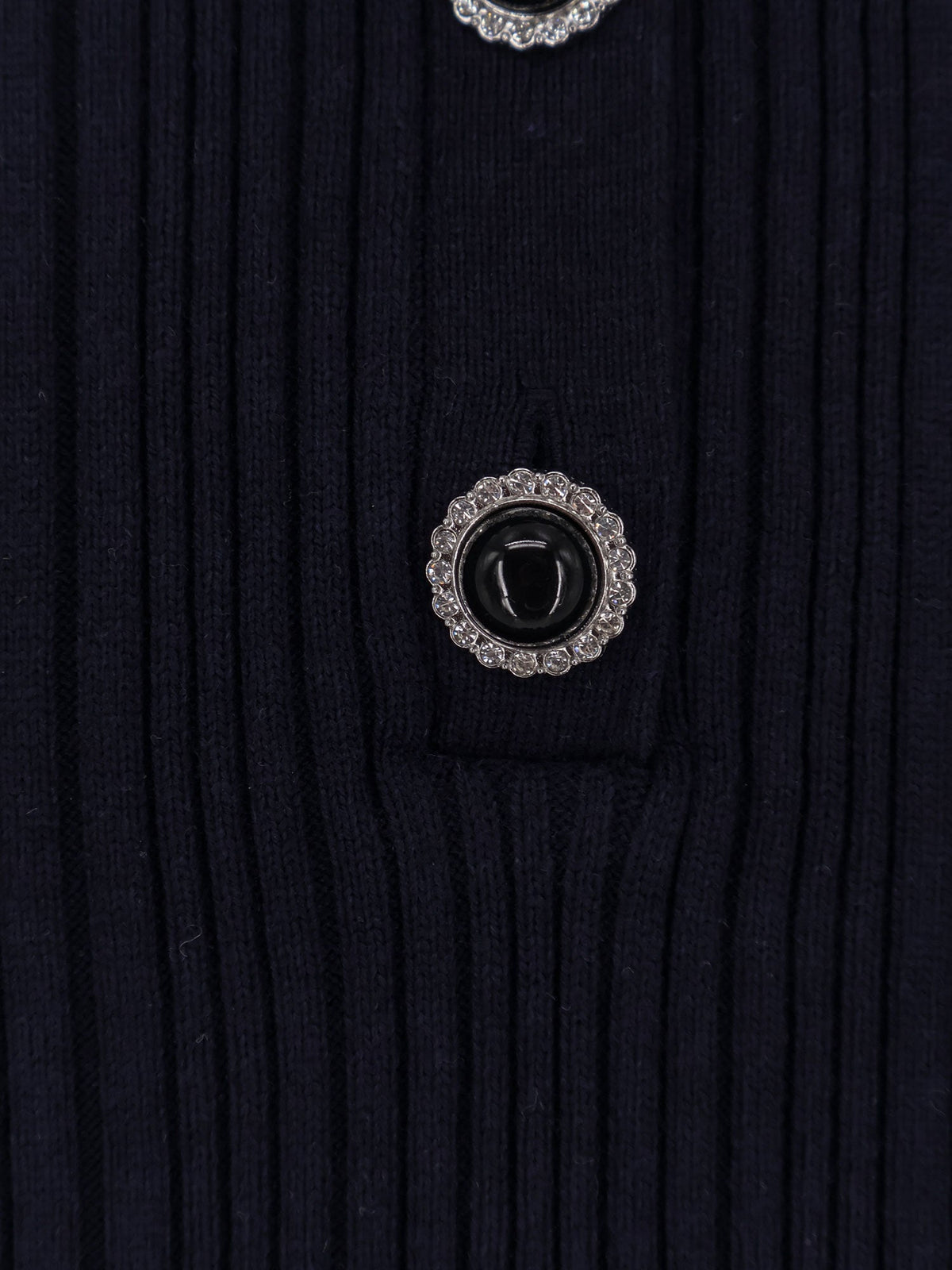 Self-Portrait Ribbed mini dress - Navy