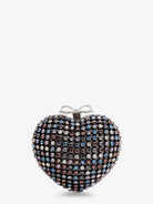 Self-Portrait Crystal heart clutch bag - Multi Coloured