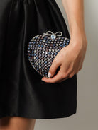 Self-Portrait Crystal heart clutch bag - Multi Coloured