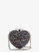 Self-Portrait Crystal heart clutch bag - Multi Coloured