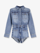 Self-Portrait Denim jumpsuit with rhinestones - Blue