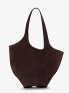 The Attico La Scoop suede shoulder bag - Dark Brown