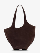 The Attico La Scoop suede shoulder bag - Dark Brown