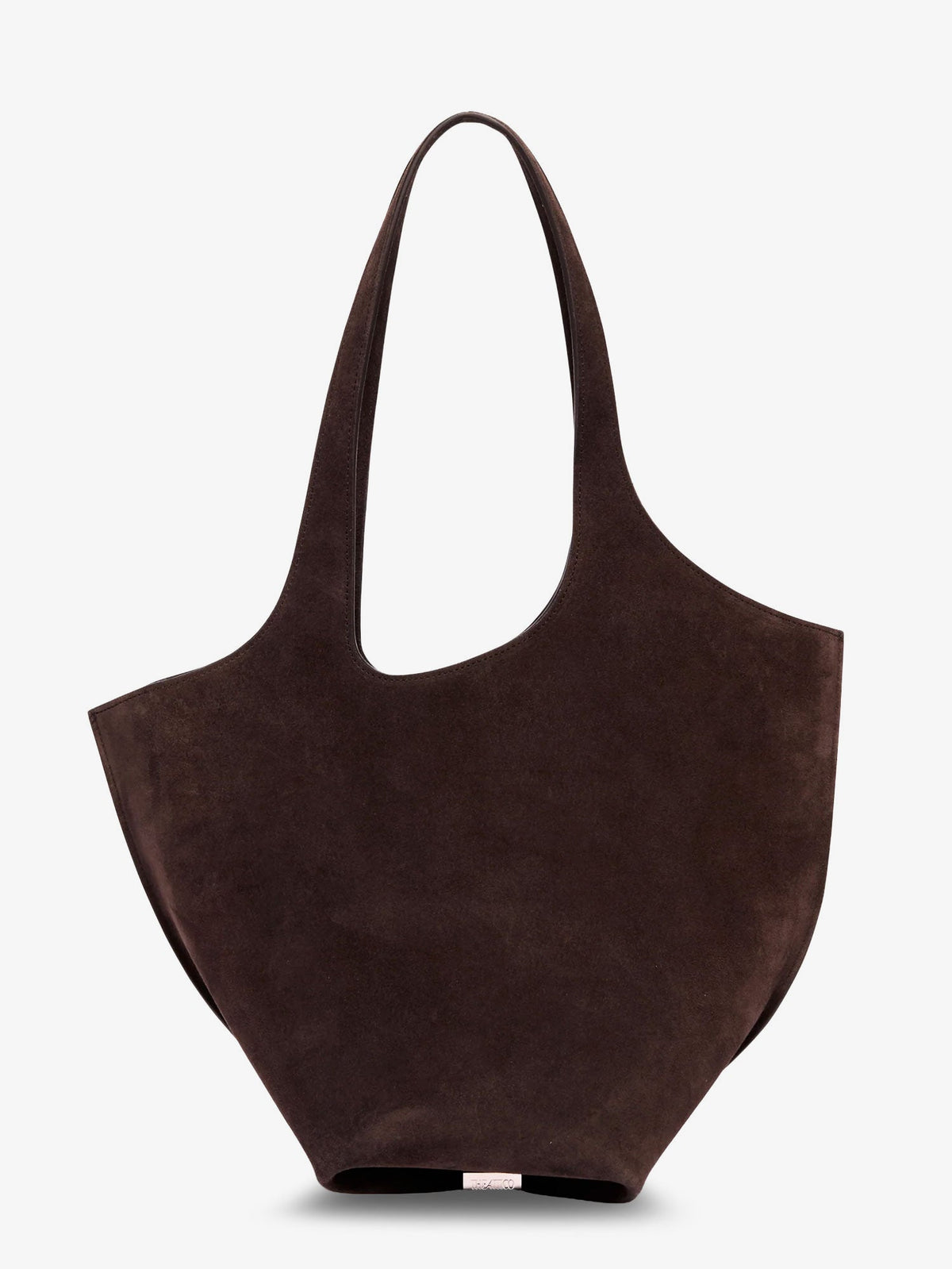 The Attico La Scoop suede shoulder bag - Dark Brown