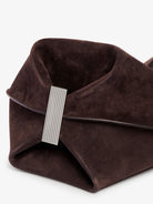 The Attico La Scoop suede shoulder bag - Dark Brown