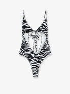 The Attico One-piece swimsuit with zebra print - Whiteblack