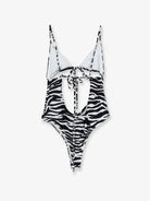 The Attico One-piece swimsuit with zebra print - Whiteblack