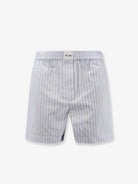 The Attico Striped cotton shorts - Light Blue White