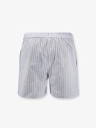 The Attico Striped cotton shorts - Light Blue White