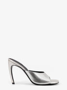 The Attico Laminated leather Betta sandals - Silver