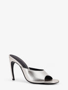 The Attico Laminated leather Betta sandals - Silver