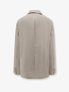 The Frankie Shop Newark double-breasted mélange virgin wool blazer - Beigemelange