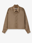 The Frankie Shop Arlen satin boxy shirt - Beige