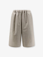 The Frankie Shop Nelis mélange virgin wool bermuda shorts - Beigemelange