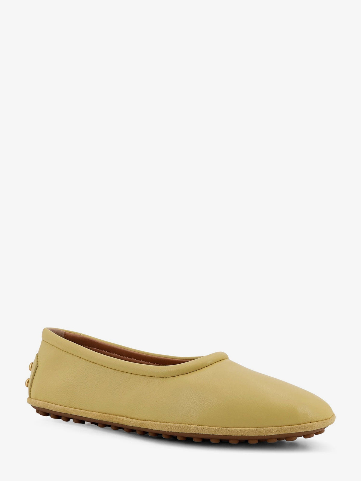 Tod's Leather ballerina with Gomminos detail on the back - Gialla