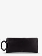 Tom Ford Aura leather clutch bag with lettering logo on the front - Black