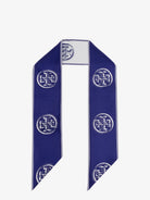 Tory Burch Medallion Logo Ribbon silk tie - Ballpoint Blue
