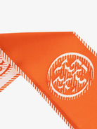Tory Burch Medallion Logo Ribbon silk tie - Pepperoncini