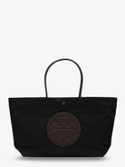 Tory Burch Ella Twist nylon shoulder bag with maxi front logo patch - Black