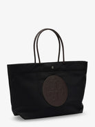 Tory Burch Ella Twist nylon shoulder bag with maxi front logo patch - Black