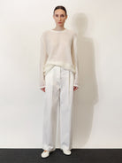 Toteme Relaxed cotton trousers - White