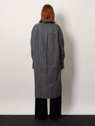 Toteme Striped Kimono-Sleeve Shirtdress - Black/White