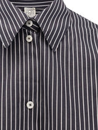 Toteme Striped Kimono-Sleeve Shirtdress - Black/White