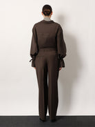 Toteme Wool trousers with pinces - Pepper
