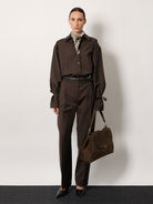 Toteme Tie-Cuff wool shirt - Pepper