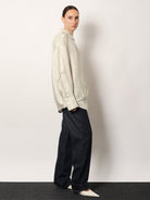 Toteme Oversized striped silk shirt - Beige Brown