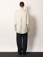 Toteme Oversized striped silk shirt - Beige Brown