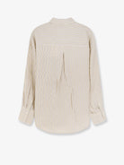 Toteme Oversized striped silk shirt - Beige Brown