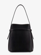 Toteme Hammered leather bucket bag with strap on the front - Black