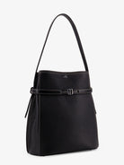 Toteme Hammered leather bucket bag with strap on the front - Black