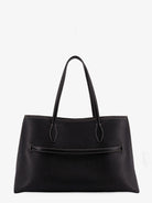 Toteme Leather shoulder bag with lettering logo on the front - Black