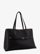 Toteme Leather shoulder bag with lettering logo on the front - Black
