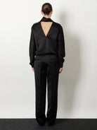 Toteme Easy Raw Edge viscose and linen trousers - Black