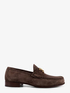 Valentino Garavani Suede loafers with metal VLogo Signature - Shadow Grey