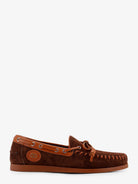 Valentino Garavani Palm Avenue leather and suede boat shoe - Bark Brown Roasted Pecan