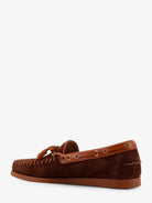 Valentino Garavani Palm Avenue leather and suede boat shoe - Bark Brown Roasted Pecan