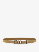 Valentino Garavani Flaneuse suede belt with iconic studs - Havana Beige