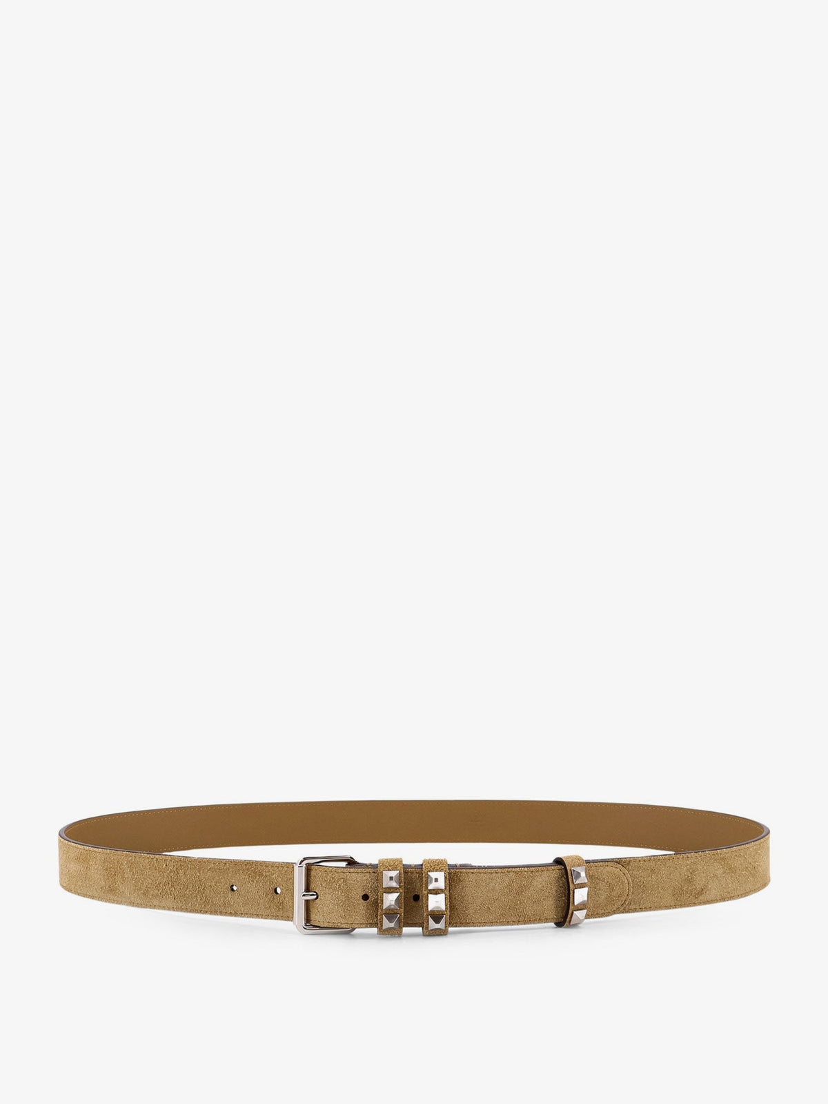 Valentino Garavani Flaneuse suede belt with iconic studs - Havana Beige