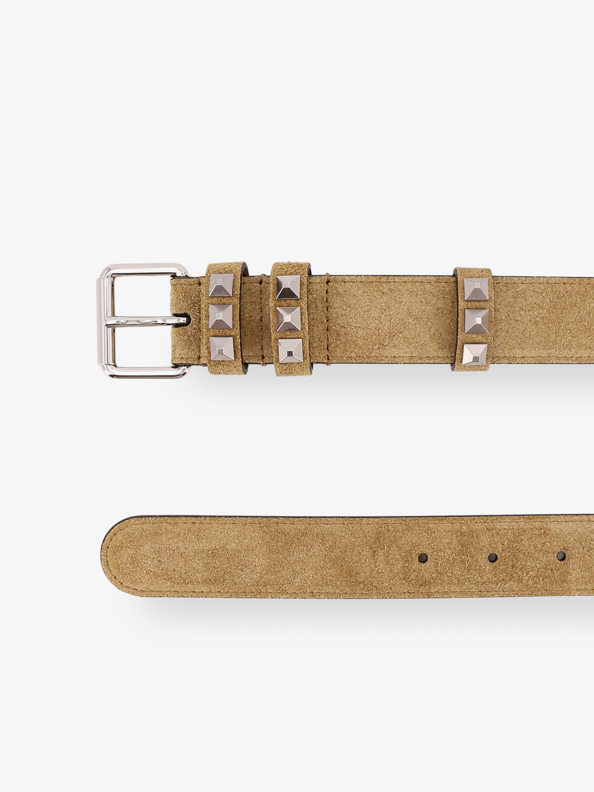 Valentino Garavani Flaneuse suede belt with iconic studs - Havana Beige