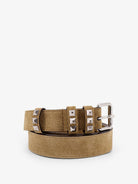 Valentino Garavani Flaneuse suede belt with iconic studs - Havana Beige