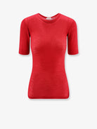Versace Ribbed cotton t-shirt - Lipstickred