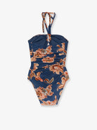 Zimmermann Aster nylon one piece swimsuit with paisley print - Navy Jacobean
