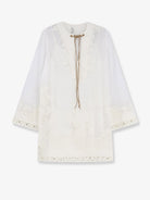 Zimmermann Indra ramie long dress with all-over embroidery - Ivory