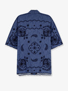 Zimmermann Aster denim shirt with all-over contrasting embroidery - Railwayblue